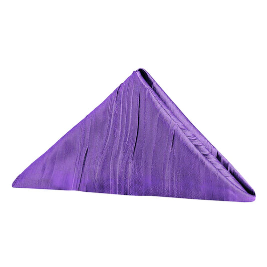 Set Of Ten Accordion Crinkle Taffeta Napkin 20"x20" - Purple