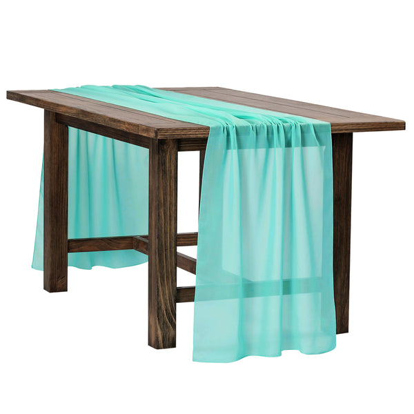 Chiffon Wedding Table Runner 10FT x 27" - Turquoise