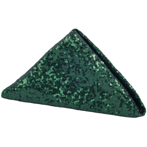 Set Of Ten Glitz Sequin Napkin 20"x20" - Emerald Green