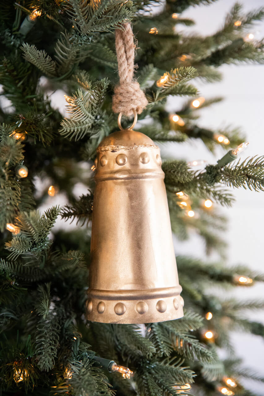 7” Antique Gold Bell Ornament