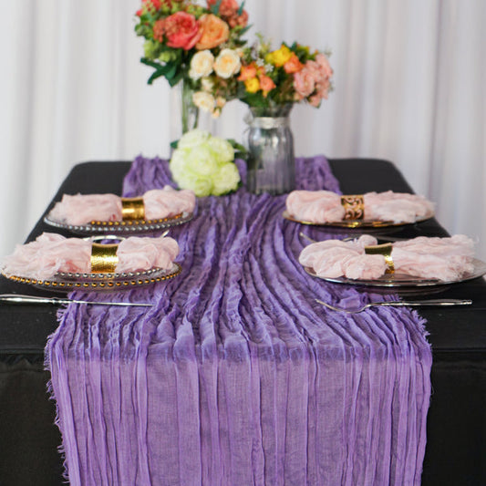 Premium Cheesecloth Table Runner 16FT x 25" - Victorian Lilac/Wisteria