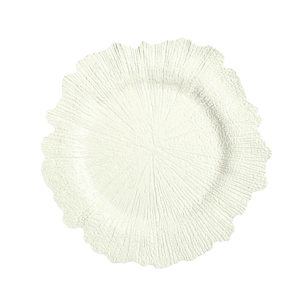Reef Acrylic Plastic Charger Plate - Ivory