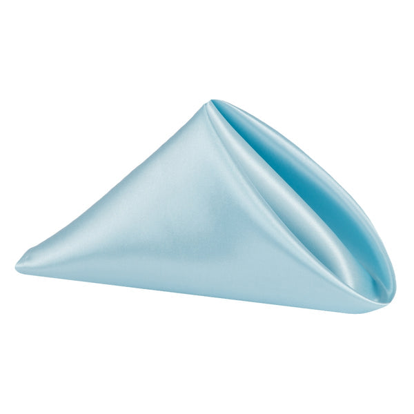 Set of 10 Satin Napkin 20"x20" - Baby Blue