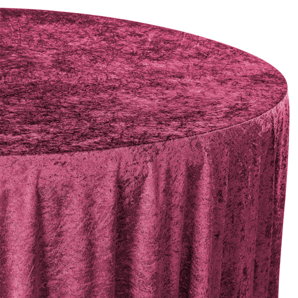 Velvet 120" Round Tablecloth - Burgundy