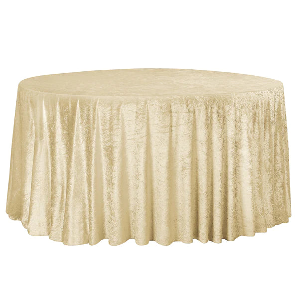 Velvet 120" Round Tablecloth - Champagne
