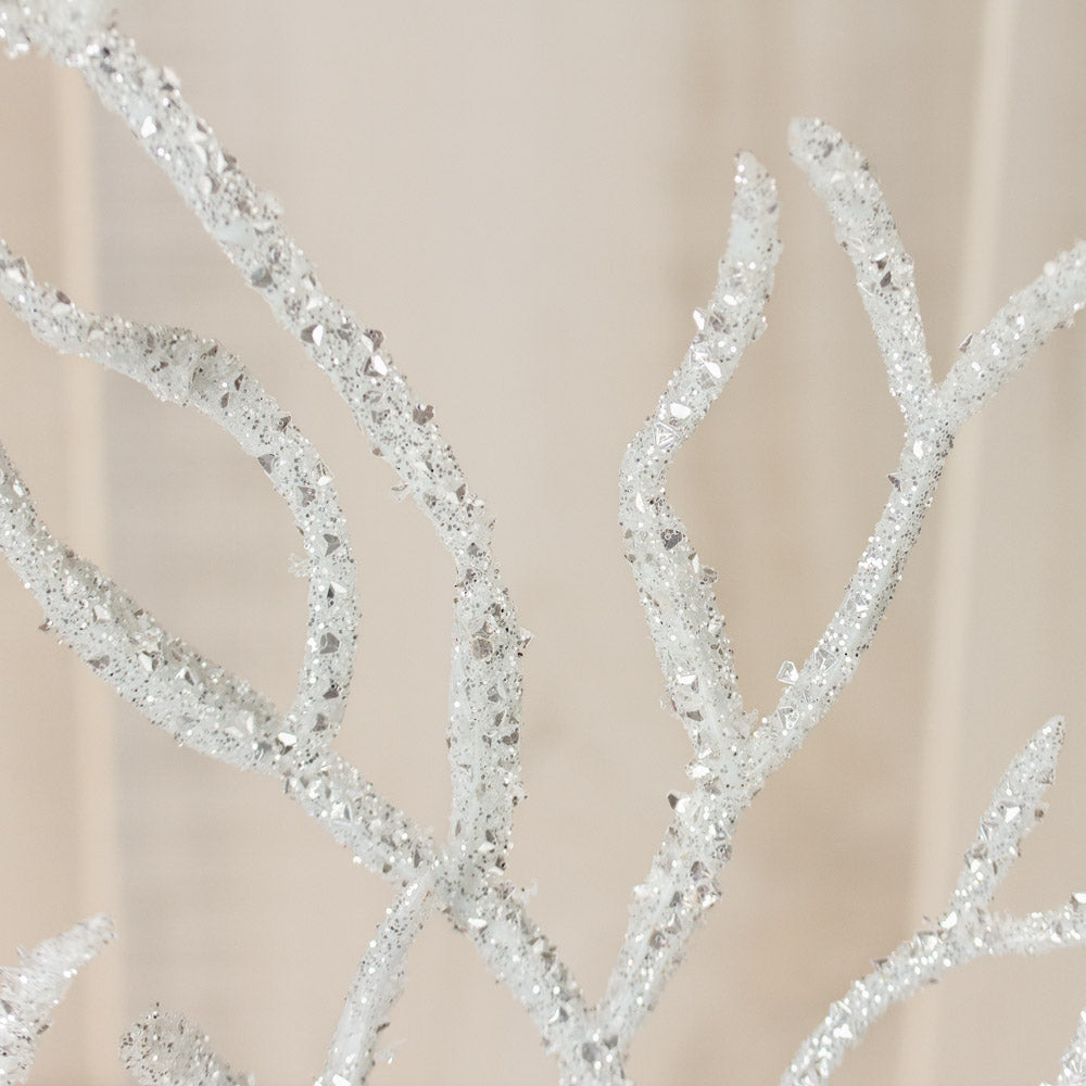 Set Of Two Artificial Glittered Branch