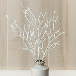 Set Of Two Artificial Glittered Branch