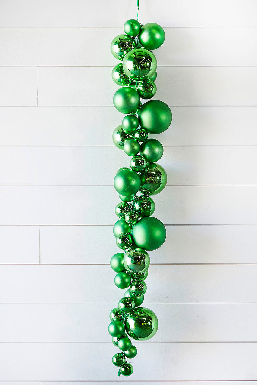 36" Green Matte/Shiny Ball Drop