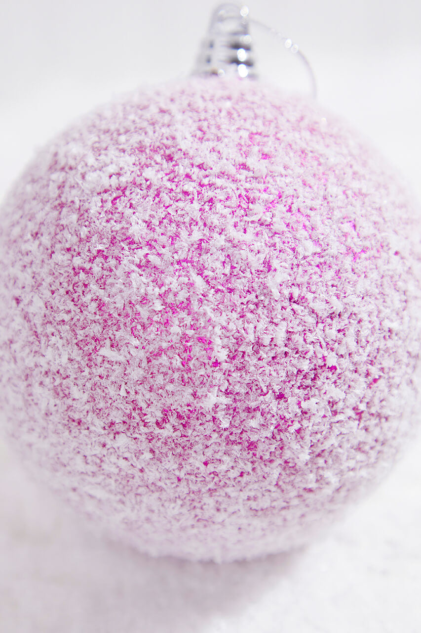 4" Frosted Pink Ball Ornament