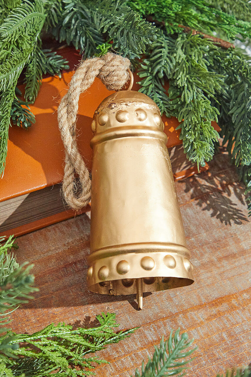 7” Antique Gold Bell Ornament