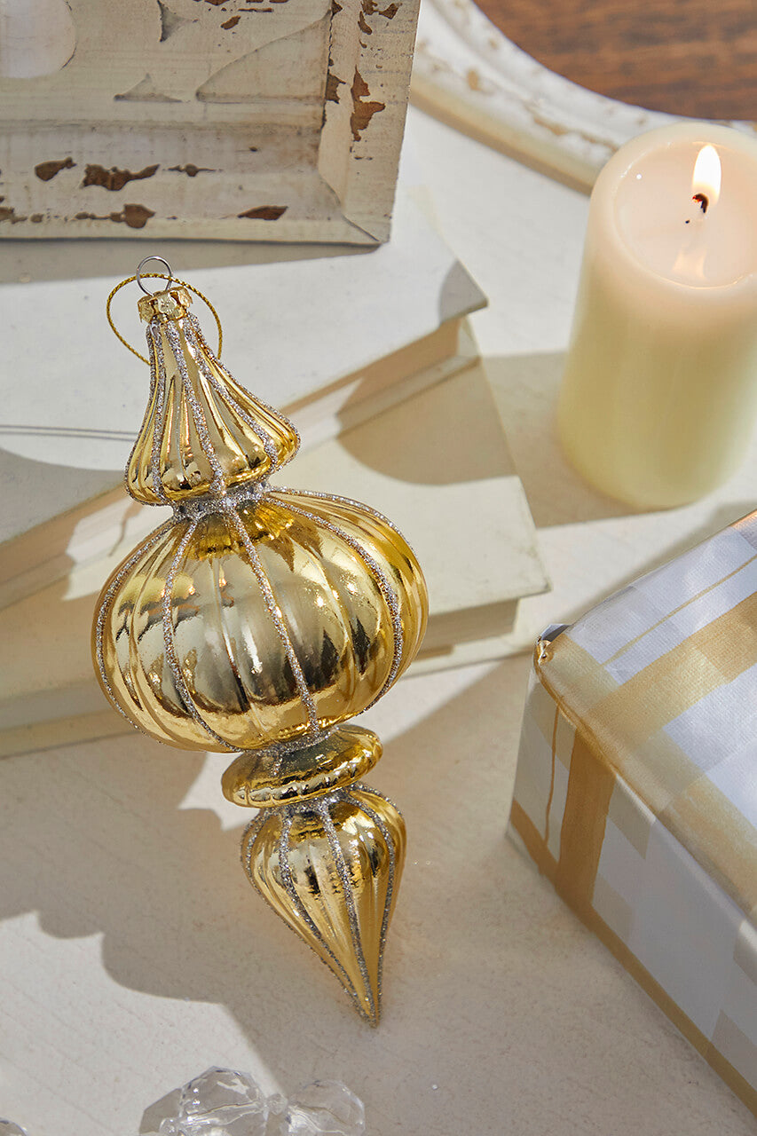 7" Gold Finial Ornament