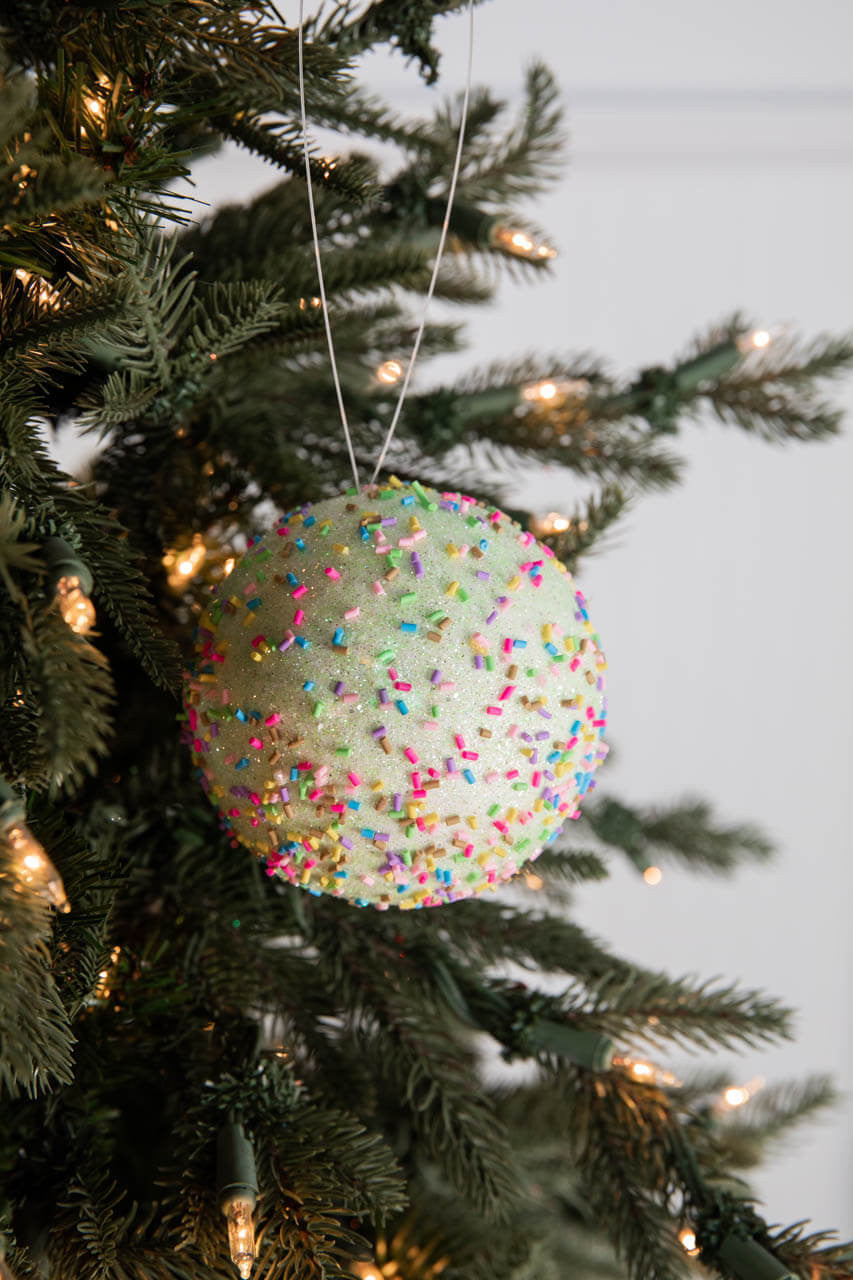 4” Green Sprinkles Ball Ornament