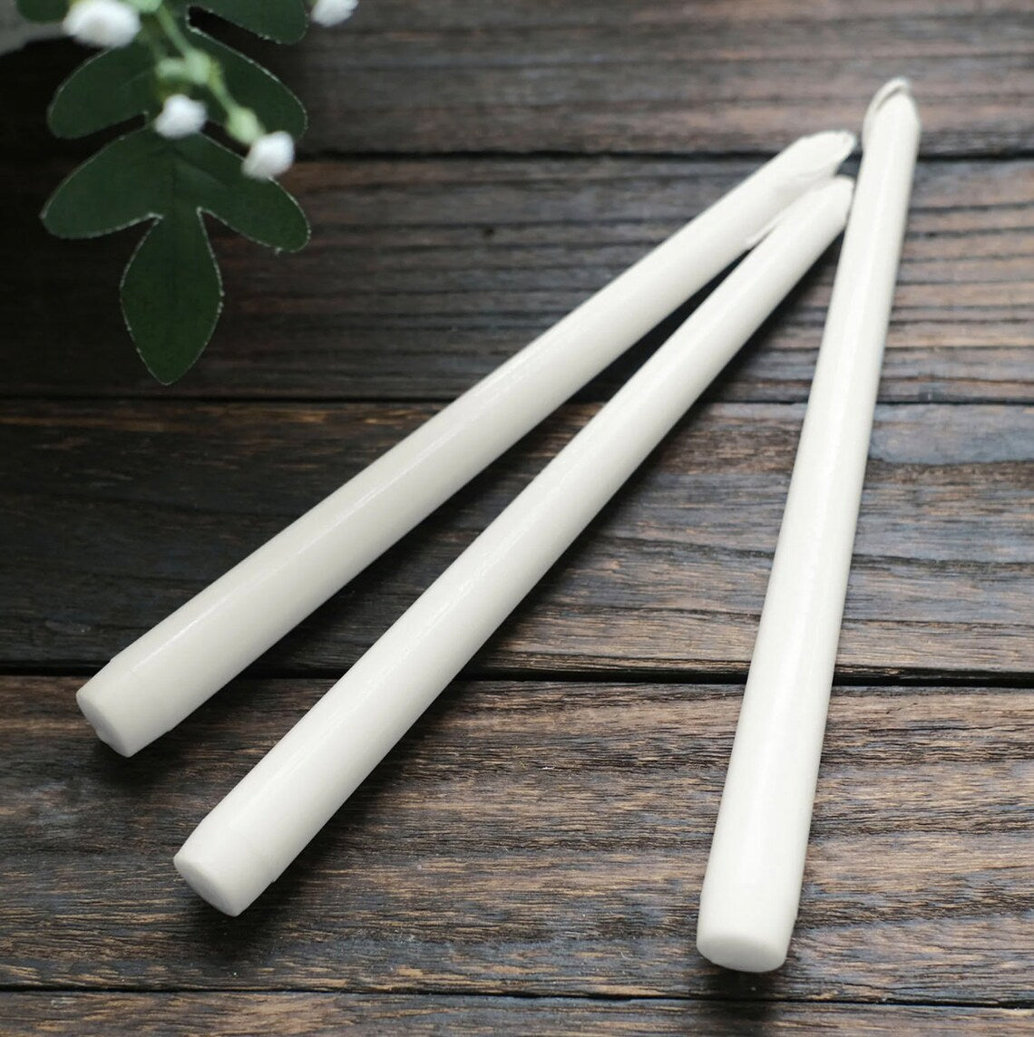 24 White Taper Candles