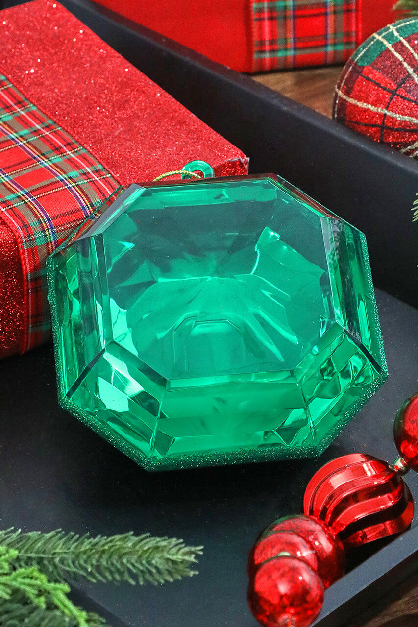 6" Emerald Green Jewel Ornament