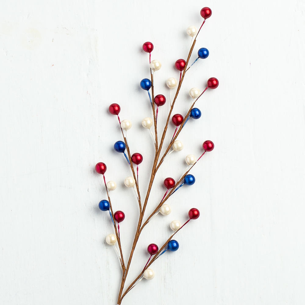 Patriotic Pearl Berry Sprays (Package of 12 pieces)