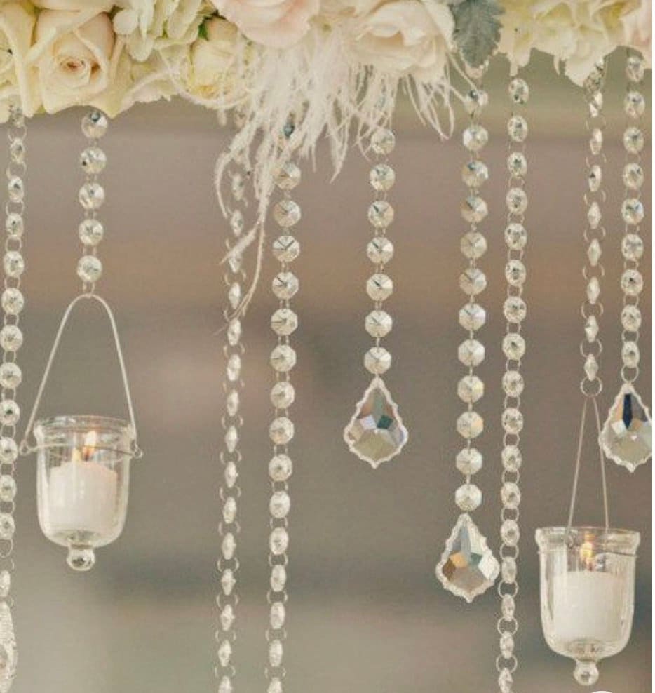 10 Clear Glass Hanging Votive Candle Holders