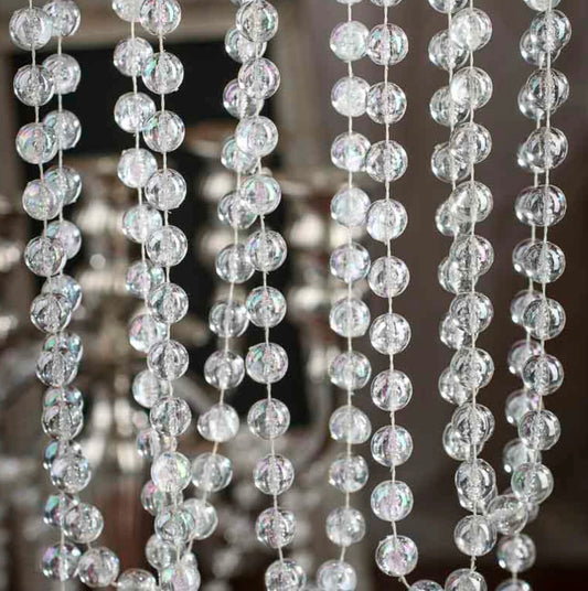18 FT. 12mm Acrylic Crystal Garland Christmas Tree Decorations Sparkly String Sparkly Crystal Decor Balls Wholesale Gatsby Glam Glitz Beads
