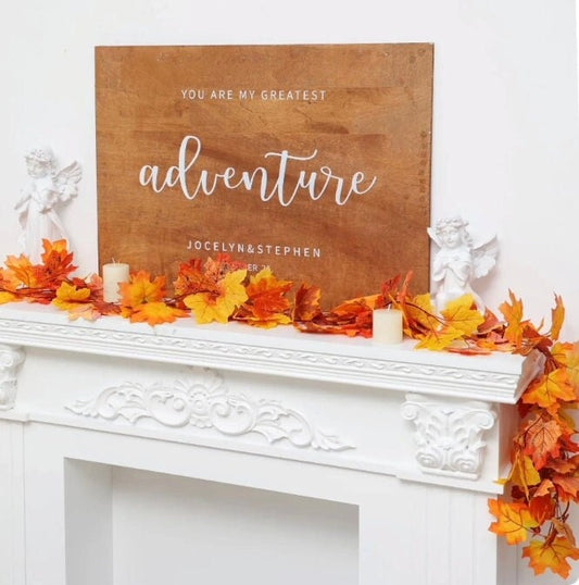 TWO 5.8 FT. Maple Leaves Autumn Garland Fall Harvest Decor Fall Decorations Orange Leaf Fireplace Mantel Wholesale Thanksgiving Decor Sale