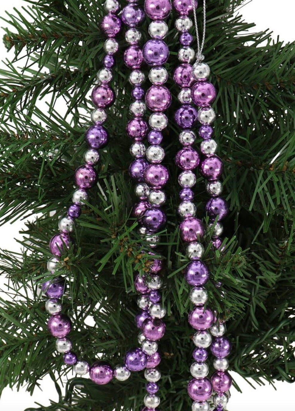 5 FT. Purple Pearl and Crystal Beaded Garland Christmas Tree Decorations String Garlands Decor Sale Wholesale Garlands Gatsby Glam Wholesale