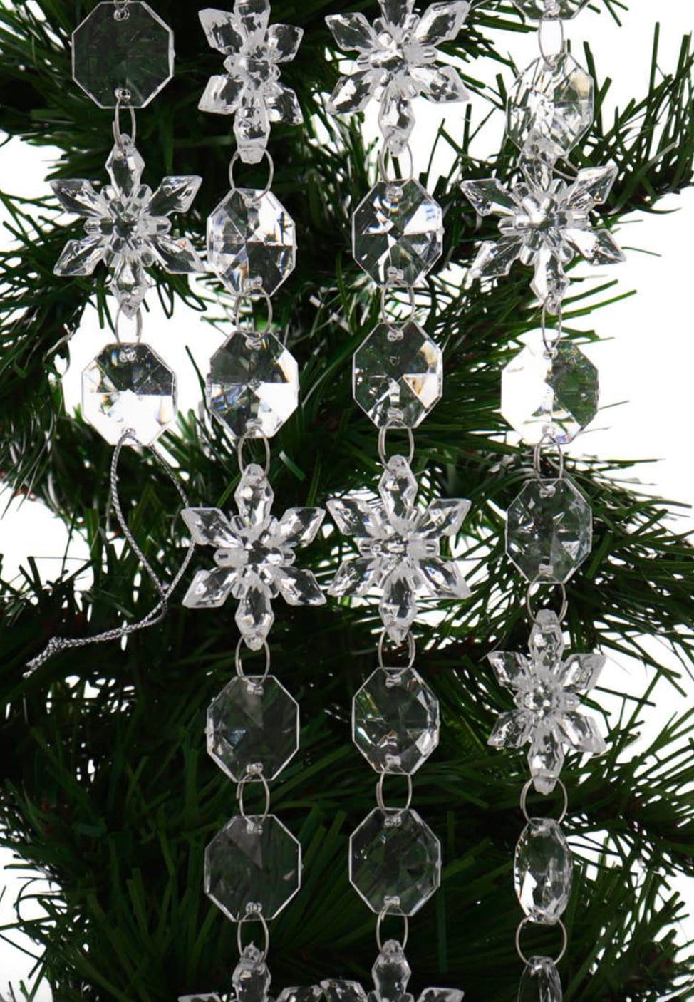 6 FT. Snowflake Crystal Garland Acrylic Christmas Tree Decorations Sparkly String Sparkly Crystal Decor Wholesale Gatsby Glam Glitz Beads