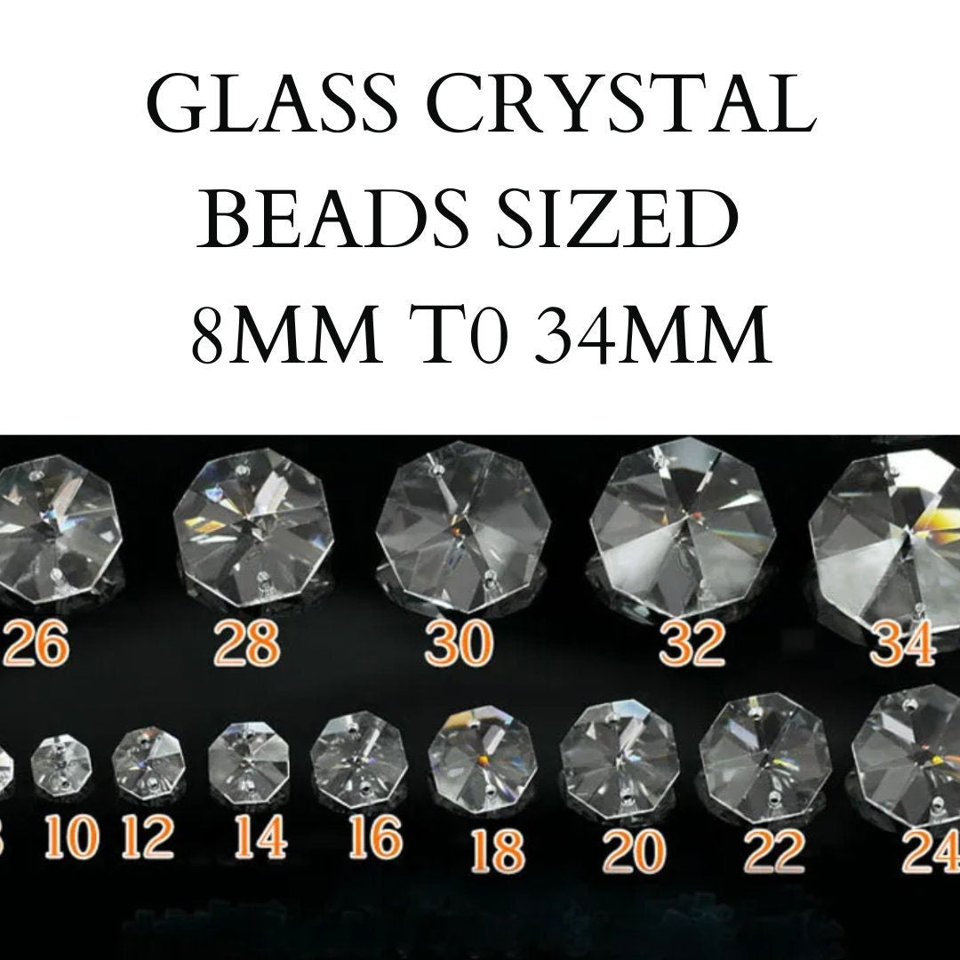 8-34MM Sized GLASS Crystal Beads Two Hole Sparkly Decor Wholesale Wedding Glass Beads Crystals Chandelier Parts Jewelry Craft Beads Sale