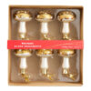 Ivory And Gold Glass Mushroom Clip Ornaments 6 Pack - Image 2