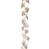 59" GLITTERED LEAF GARLAND CHAMPAGNE