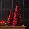 Set of Two Luxurious Red Velvet Trees