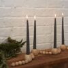 Natural Wood Beaded Taper Candle Holder - Image 3