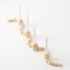 Natural Wood Beaded Taper Candle Holder - Image 2