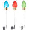26 Inch Lighted Frosted Outdoor Christmas Light Bulb Pick - Set of 3 New 2023 - Image 2