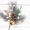 14” Antique Bell/Magnolia Leaf Berry/Pine Pick Christmas Sprays - Image 5