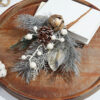 14” Antique Bell/Magnolia Leaf Berry/Pine Pick Christmas Sprays - Image 3