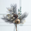 14” Antique Bell/Magnolia Leaf Berry/Pine Pick Christmas Sprays