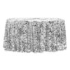 Large Payette Sequin Round 120" Tablecloth - Silver - Image 2