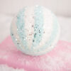 5” Blue & White Iced Candy Stripe Ball Ornament