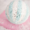 5” Blue & White Iced Candy Stripe Ball Ornament - Image 2