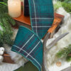 4" x 5 Yard Hunter Green Plaid Checks Tafetta Ribbon - Image 2
