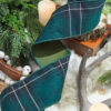 4" x 5 Yard Hunter Green Plaid Checks Tafetta Ribbon - Image 4