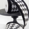 4" x 10 Yard Black and White Harlequin Wired Ribbon