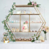 4 FT. Extra Large Gold Metal Tiered Dessert Shelf Display Rack Cake Stand