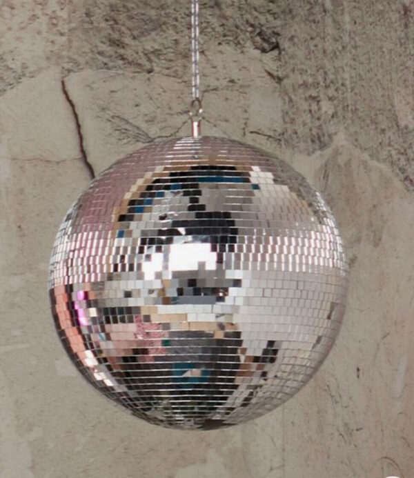 16" Rotating Mirror Disco Ball Spinning Hanging Glass Mirrored Large Disco Decorations Party Groovy 70s Theme Retro Dance Christmas Motor