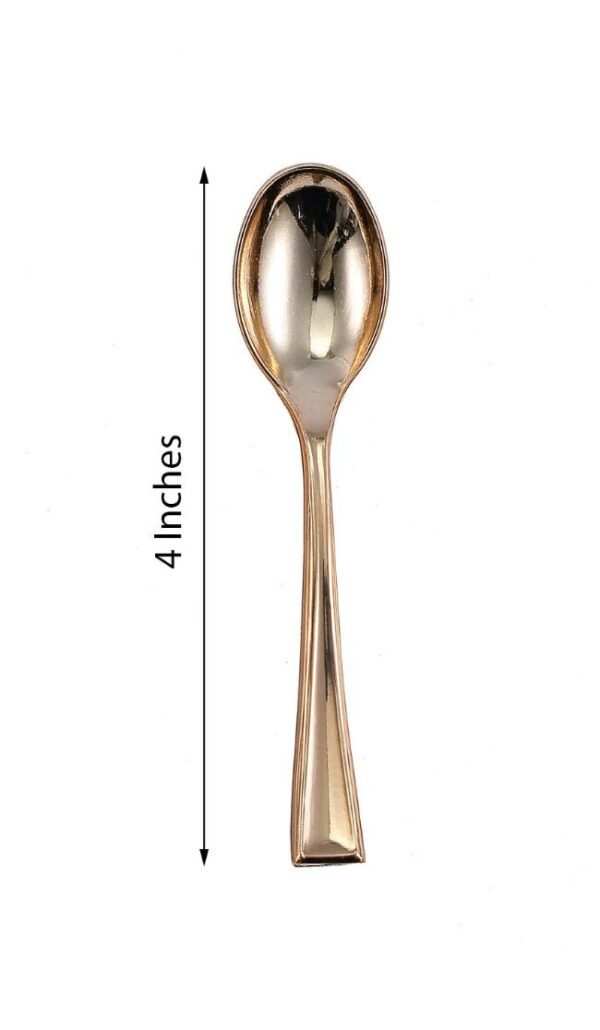 48 Gold Mini Spoons Dessert Plastic Flatware Dinnerware Cutlery Recyclable Dessert Display Silverware Forks