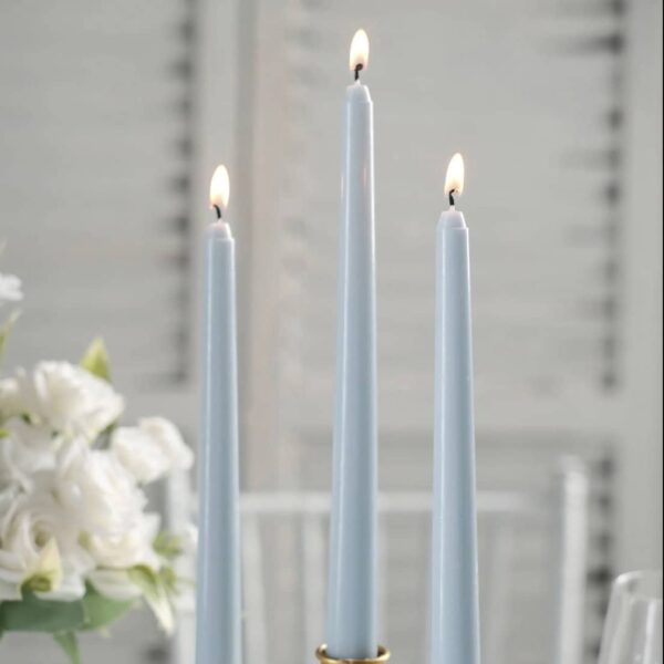 24 Dusty Blue Taper Candles Premium Long Wax Candles Unscented Romantic Wedding Party Slate Blue Votive Wholesale Sale Decoration Free Gray