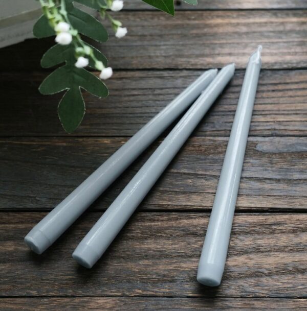 24 Dusty Blue Taper Candles Premium Long Wax Candles Unscented Romantic Wedding Party Slate Blue Votive Wholesale Sale Decoration Free Gray