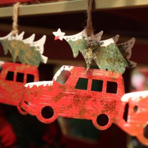 6 FT. Rustic Red Truck Garland Jute Christmas Tree Decorations Vintage Primitive String Garlands Old Decor Wholesale Barn Mantle Fireplace