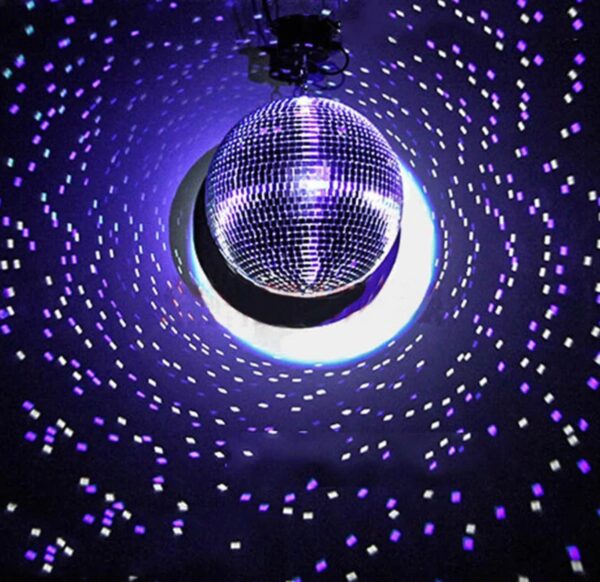 16" Rotating Mirror Disco Ball Spinning Hanging Glass Mirrored Large Disco Decorations Party Groovy 70s Theme Retro Dance Christmas Motor