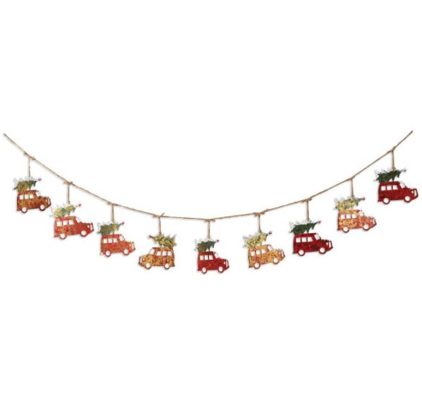 6 FT. Rustic Red Truck Garland Jute Christmas Tree Decorations Vintage Primitive String Garlands Old Decor Wholesale Barn Mantle Fireplace