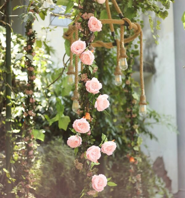 6 FT. Peony Flower Garland Vine Spring Decor Easter Floral Arrangements Wedding Ceremony Outdoor Hanging Flowers Pink Red White Ivory