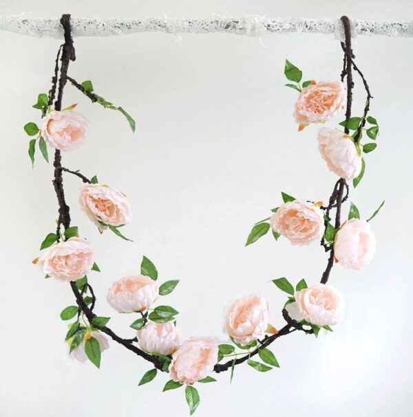 6 FT. Blush Peony Garland Vine Spring Decor Easter Floral Arrangements Wedding Ceremony Outdoor Hanging Flowers Pink Faux Rose Gold Sale